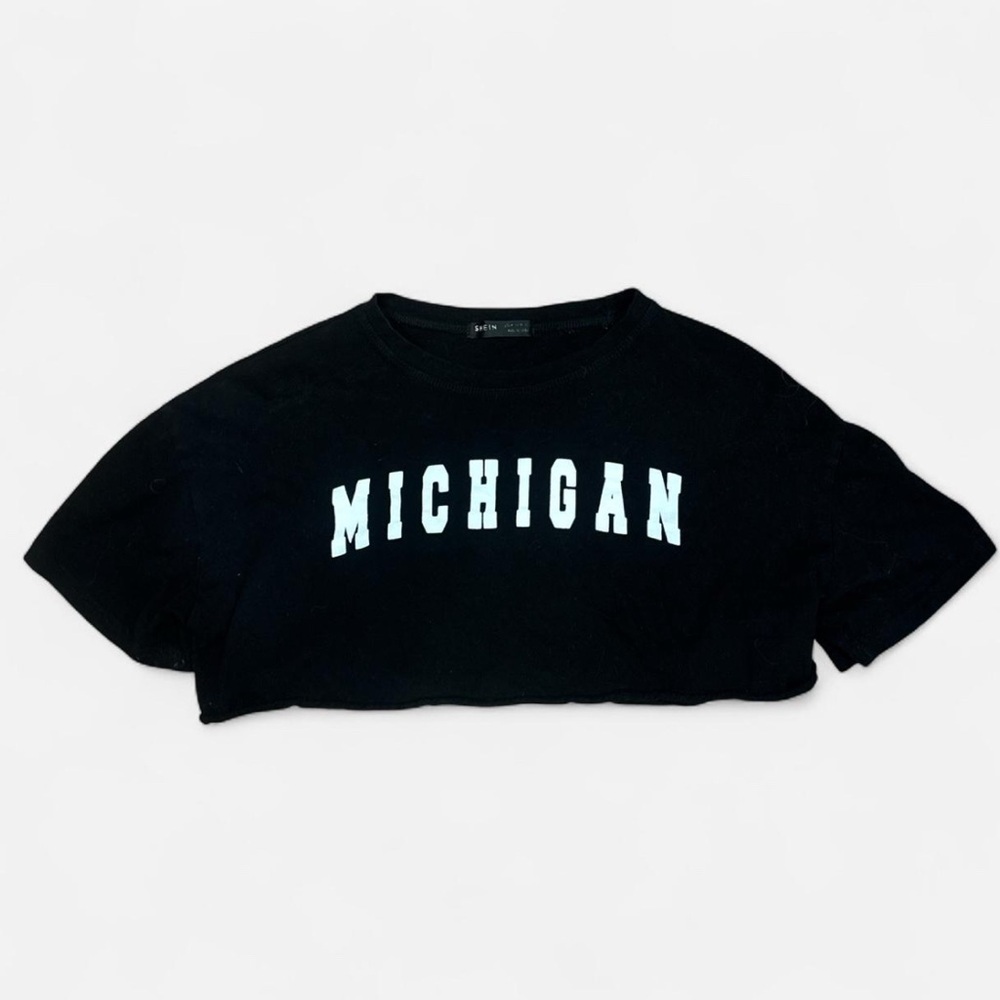 SHEIN Black Crop T-Shirt Short Sleeve